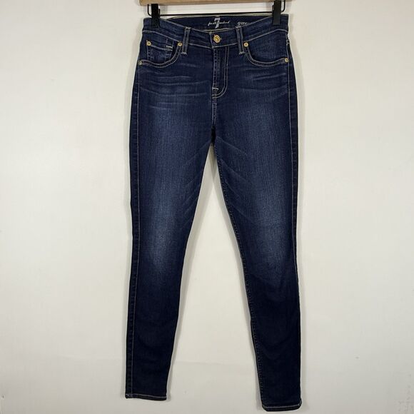 Seven For All Mankind 7FAMK Gwenevere Distressed Midrise Skinny Jeans Womens 25 - Picture 1 of 9